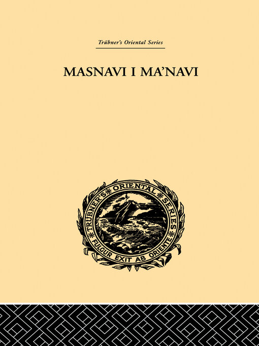 Title details for Masnavi I Ma'navi by E.H. Whinfield - Available